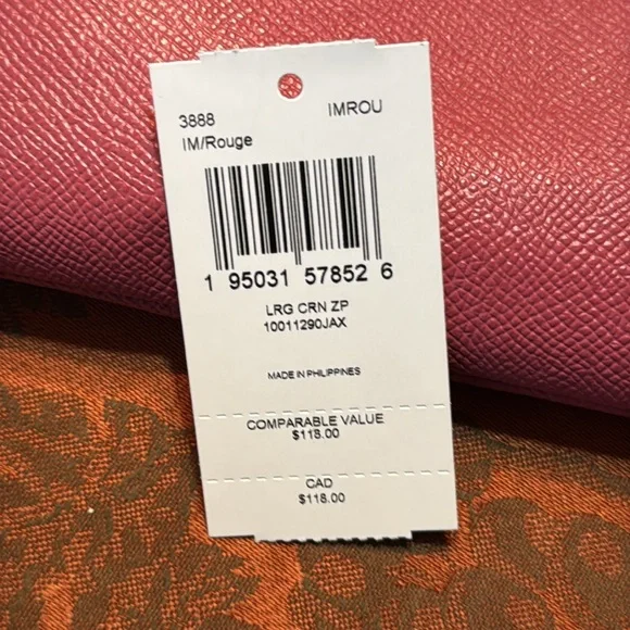 Coach Large Corner Zip Rouge Color - Picture 4 of 7